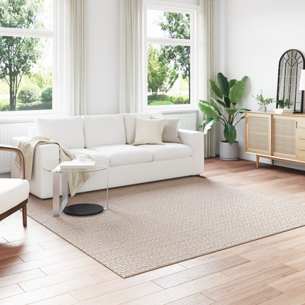 Områdesmattor Fyrkantig FARO Kräm 240 x 240 cm Polyester