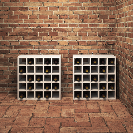 Vinställ 2 st Vit 56 x 25 x 56 cm Massiv furu