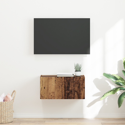 TV Vägghylla 60 x 31 x 29,5 cm Gammalt trä Konstruerat trä