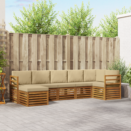 Utomhussoffset 7 st Naturlig och Beige
