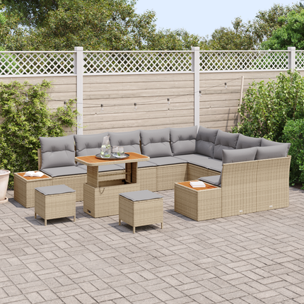 Trädgårdsoffset 12 st 11-Antal sittplatser Beige och Ljusgrå