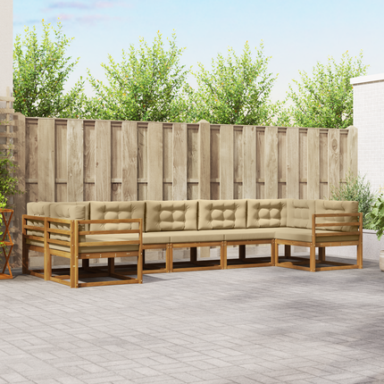 Utomhussoffset 7 st Naturlig och Beige