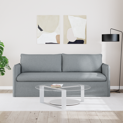Soffa Ljusgrå 196 x 82 x 85 cm tyg