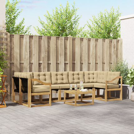 Utomhussoffset 8 st Vit och Beige
