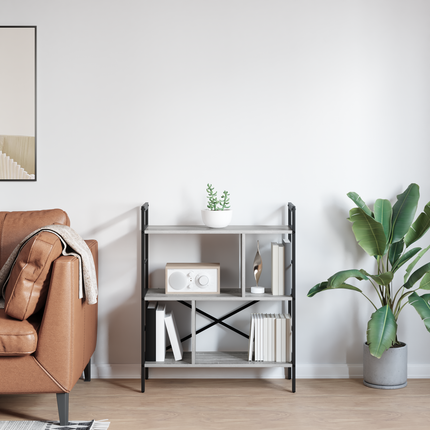 Hyllsystem 5 nivåer 75 x 30 x 91 cm Konstruerat trä Grå Sonoma
