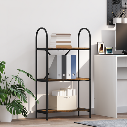 Hyllsystem 3 nivåer 60 x 30 x 109 cm Konstruerat trä Rökt ek