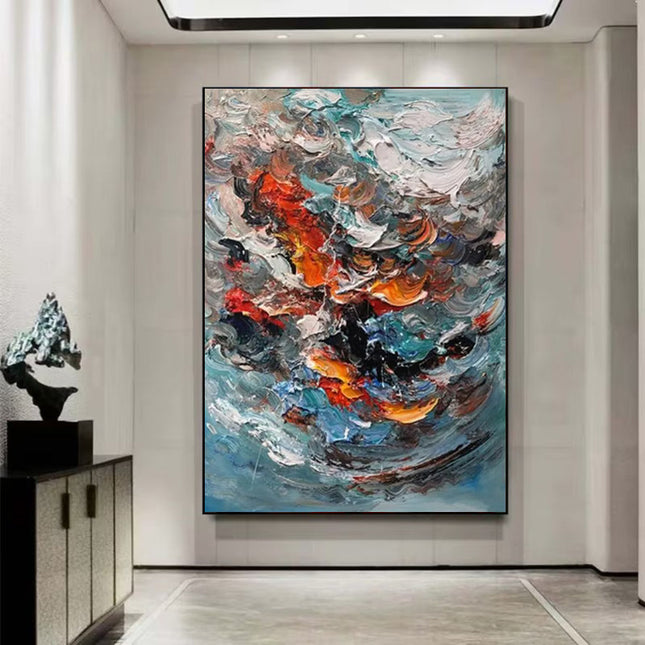 Large Colorful 3D Texture Handmade Oil Painting Original Abstract For Living Room Contemporary Home Decor Scandinavian Art