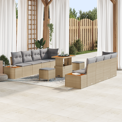 Trädgårdsoffset 11 st 10-Antal sittplatser Beige och Ljusgrå