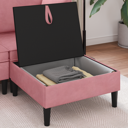 Soffpuff med förvaring Rosa Sammet