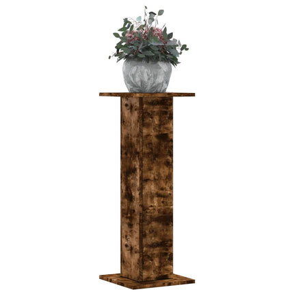 Växtställ 2 st rökfärgad ek 30x30x80 cm konstruerat trä