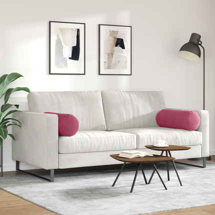 Bolsterkuddar 2 pcs Vinröd Ø 25 x 70 cm Kordread tyg
