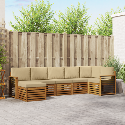 Utomhussoffset 7 st Naturlig och Beige