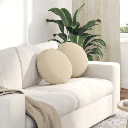 Sittkuddar 2 st tyg Kräm Ø40 x 13 cm