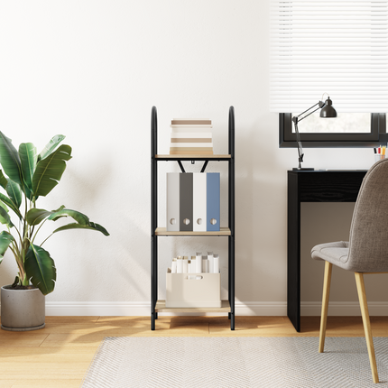 Hyllsystem 3 nivåer 40 x 30 x 109 cm Konstruerat trä Sonoma-ek