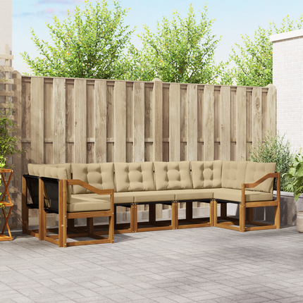 Utomhussoffset 7 st Naturlig och Beige
