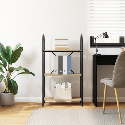 Hyllsystem 3 nivåer 60 x 30 x 109 cm Konstruerat trä Sonoma-ek