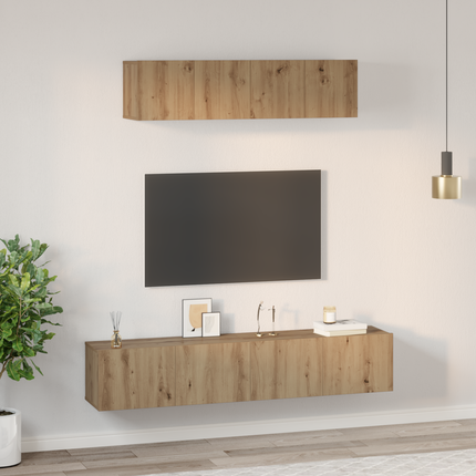 TV-bänkset 4 st Artisan Ek Konstruerat trä