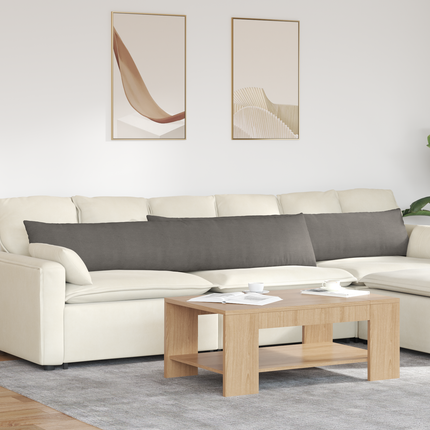 Sofakuddar 2 st Ljusgrå 200 x 40 cm Kordread tyg