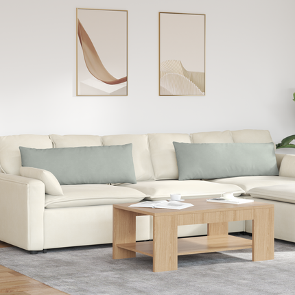 Sofakuddar 2 pcs Ljusgrå 120 x 40 cm Kordread tyg