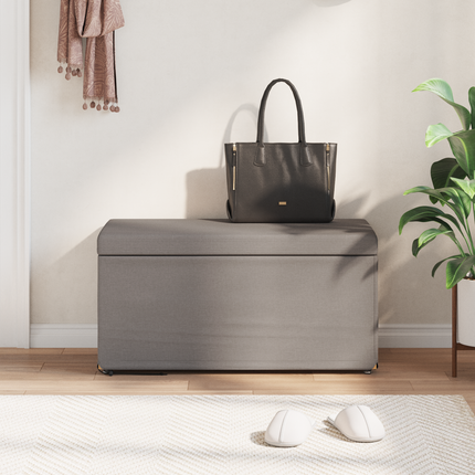 Pall Taupe 81 x 41 x 40 cm Tyg och Konstruerat Trä