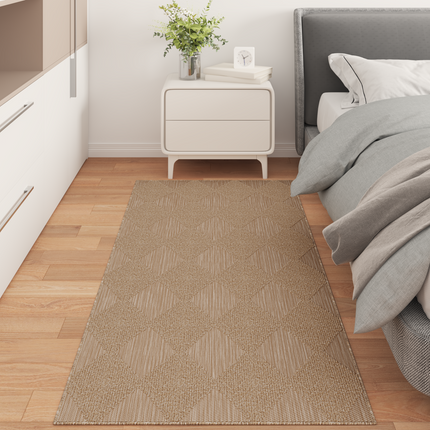 Områdesmattor Rektangulär AGIRA Naturfärg 150 x 80 cm Polyester