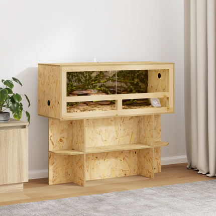 Terrariebas med hylla Brun 100 x 40 x 50 cm OSB