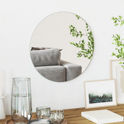 Väggspegel Rund Ø 40 cm härdat glas