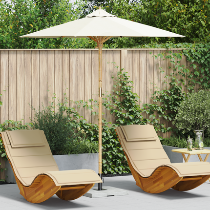 Trädgårdsparasol Krämvit Ø 217 x 230 cm Bambu