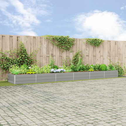 Planteringskärl Ljusgrå 580 x 100 x 45 cm Galvaniserat Stål