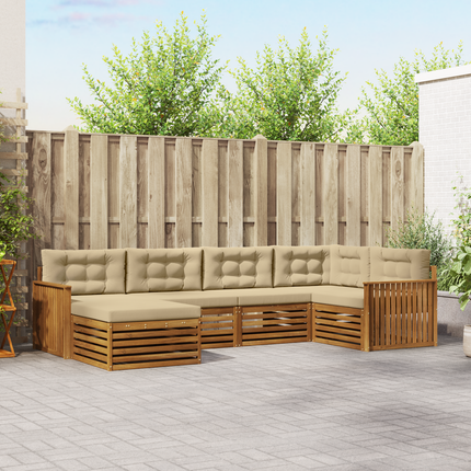 Utomhussoffset 6 st Naturlig och Beige