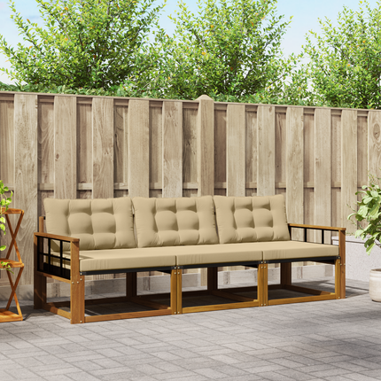 Utomhussoffset 3 st Naturlig och Beige