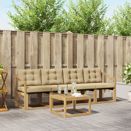 Utomhussoffset 5 st Vit och Beige