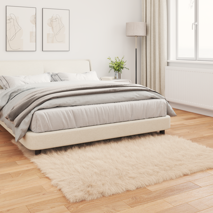 Fuskfäll matta TAFALLA Beige 160 x 160 cm Polyester