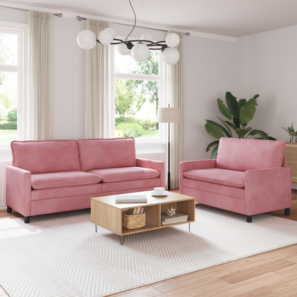 Soffset 2 st Rosa Sammet