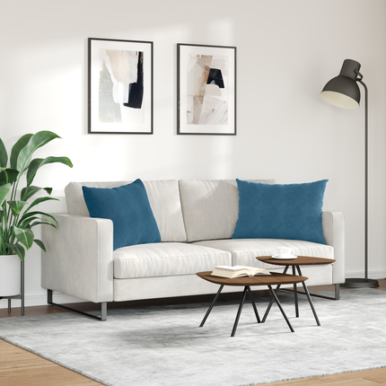 Sofakuddar 2 st Sammet Blå 70 x 50 cm