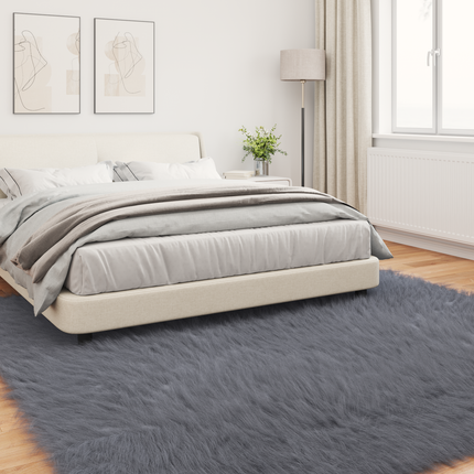 Fuskfäll matta TAFALLA Antracit 200 x 200 cm Polyester