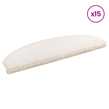 Självhäftande trappmattor 15 st 80 x 24,5 x 3,5 cm Vit