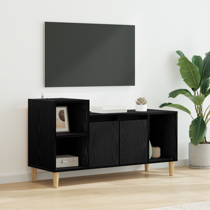 TV-skåp 100 x 35 x 55 cm Svart Ek Konstruerat trä