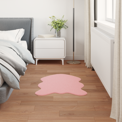 Halkfri matta i konstgjord kaninfäll OLITE Rosa 80 x 120 cm