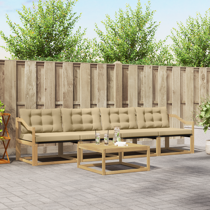 Utomhussoffset 5 st Vit och Beige