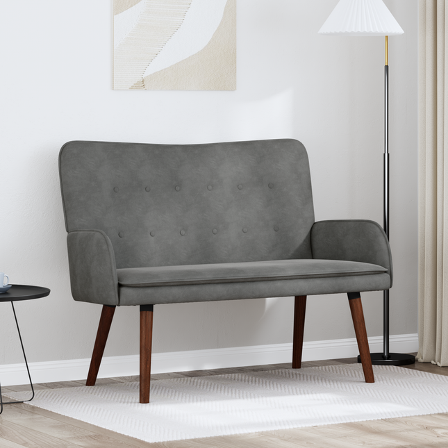 2-sits soffa Mörkgrå 115 x 61 x 87 cm Sammet