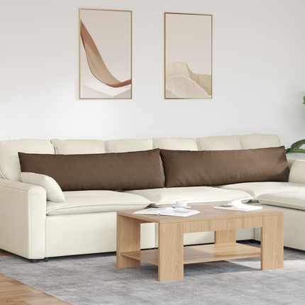 Sofakuddar 2 st tyg Brun 145 x 40 cm