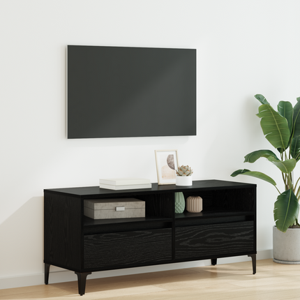 TV-skåp Svart Ek 100 x 34,5 x 44,5 cm Konstruerat trä och järn