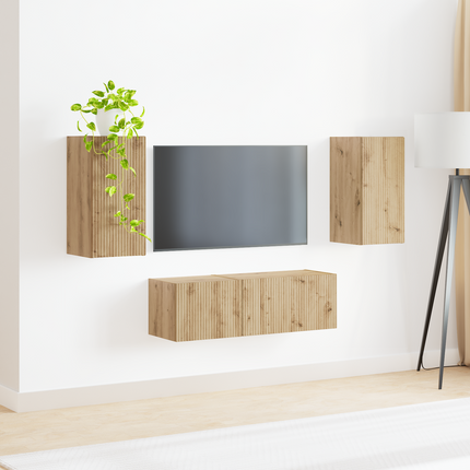 TV väggskåp set 4 st Artisan Ek Konstruerat trä