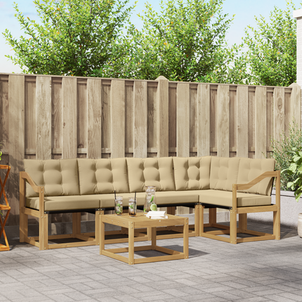 Utomhussoffset 6 st Vit och Beige