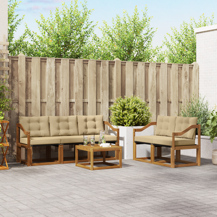 Utomhussoffset 6 st Naturlig och Beige