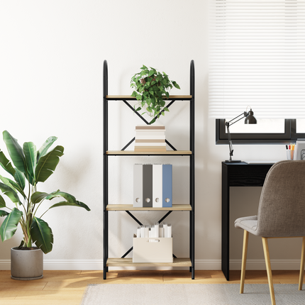 Hyllsystem 4 nivåer 60 x 30 x 146 cm Konstruerat trä Sonoma-ek