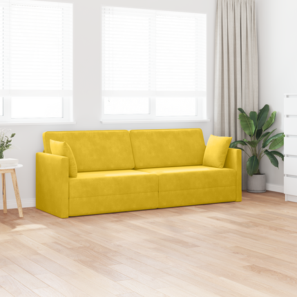 Golvbäddsoffa Gul 213 x 70 x 77 cm Sammet