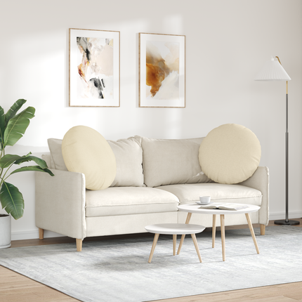 Sittkuddar 2 st tyg Kräm Ø60 x 21 cm