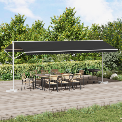 Fristående markis Antracit 6 x 3 m Polyester